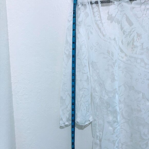 NEW Swimsuit Womens Pullover Coverup 3/4 Sleeves Large White V-Neck Knit Fabric - Picture 7 of 14